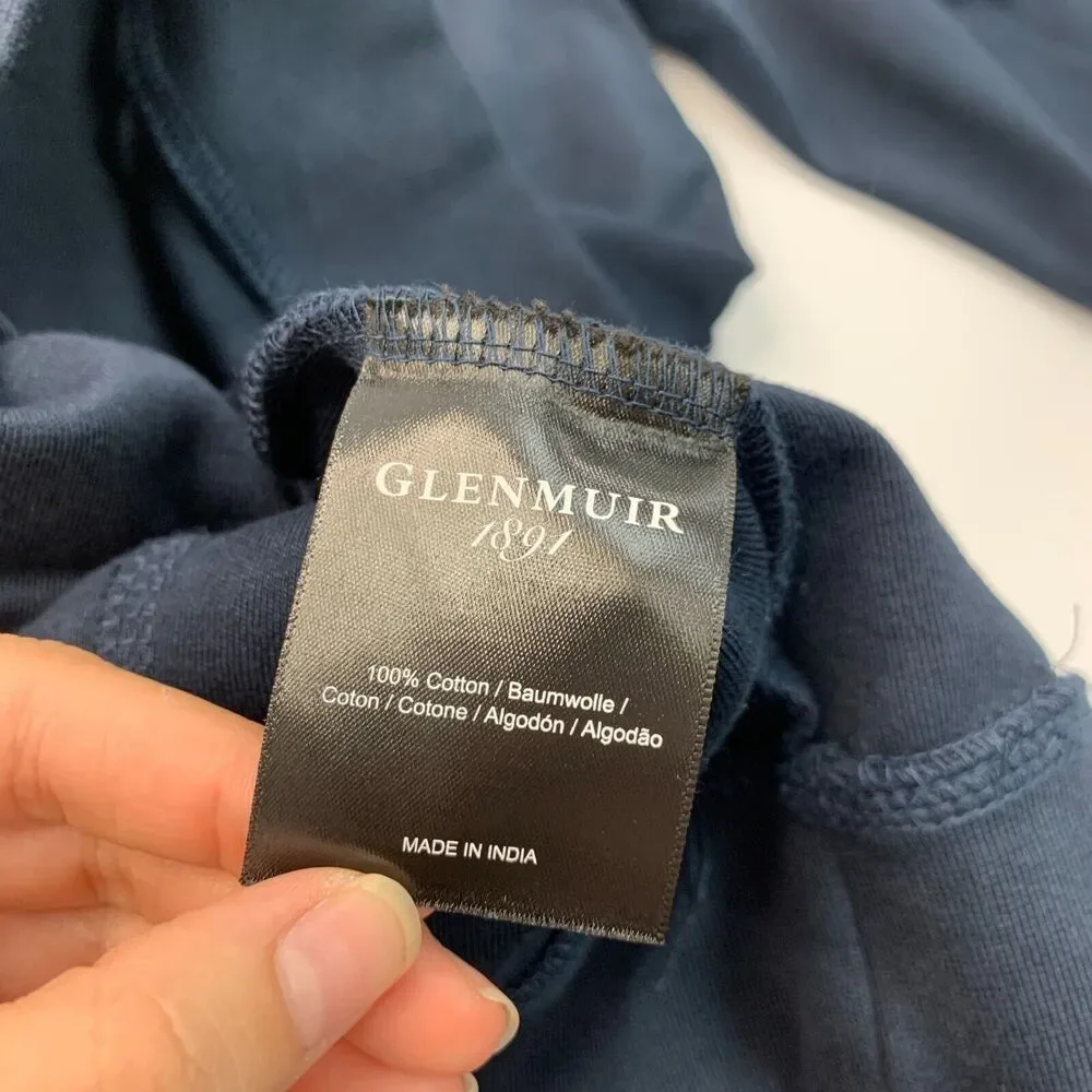 Glenmuir Sweater Mens XL Extra Large Navy Quarter Zip Mock Pullover Gleneagles